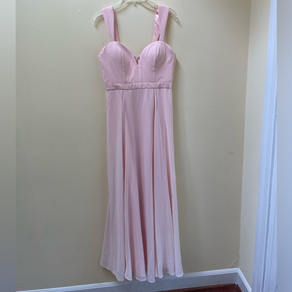 Large Soft blush pink bridesmaid dress formal gown